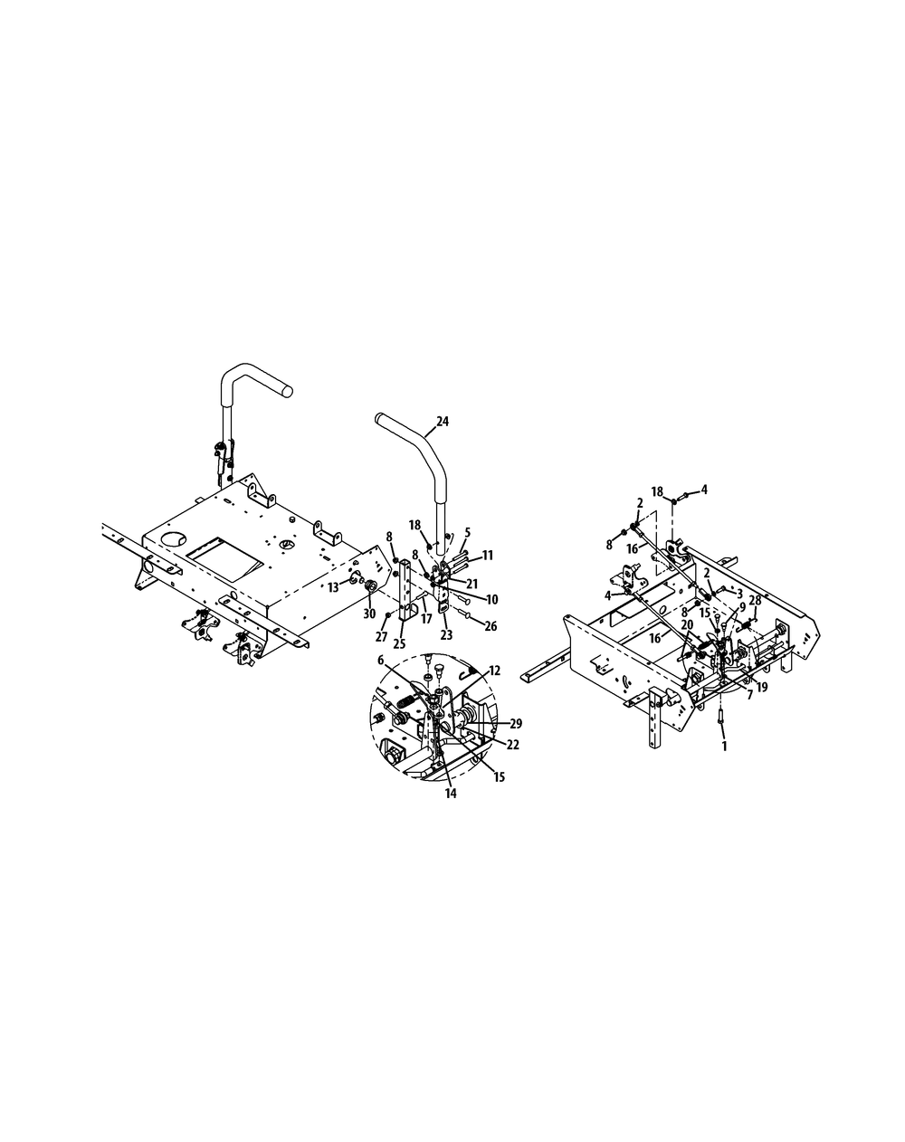 Steering Assembly Diagram and Parts List for Z-FORCE48 (17BF3AGV-17BF3AGV010)(2011) Cub Cadet Lawn Tractor